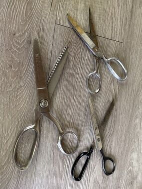 Lot Of 3 Vintage Scissors Shears Tailor Crafting Hair WISS, Italy, Germany, More